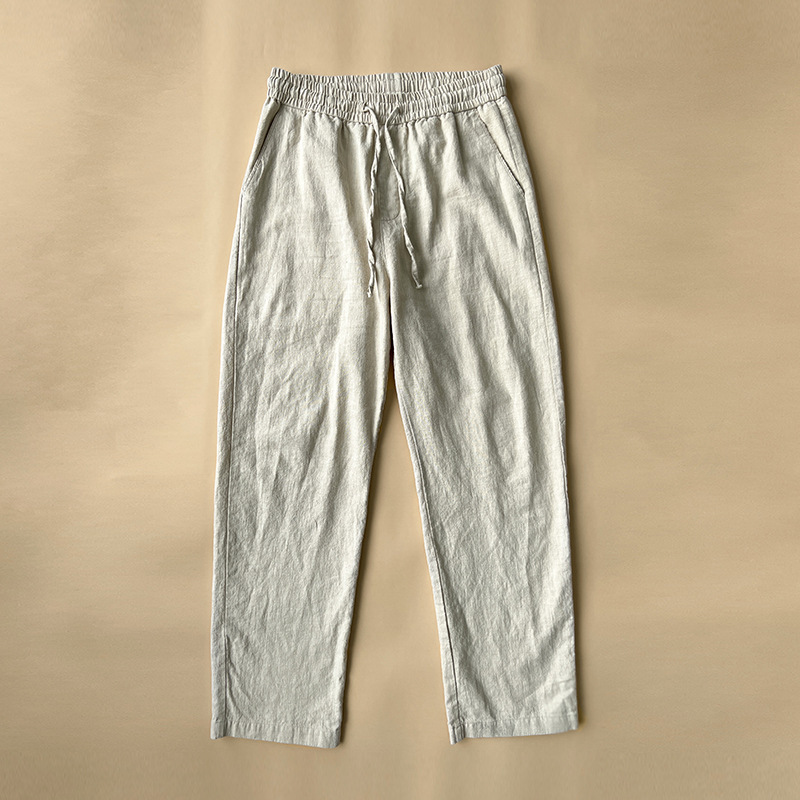 Men's Casual Pants White Baggy Straight Trousers - Image 8